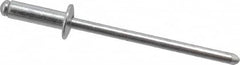 RivetKing - Size 44 Dome Head Aluminum Open End Blind Rivet - Aluminum Mandrel, 0.188" to 1/4" Grip, 1/4" Head Diam, 0.129" to 0.133" Hole Diam, 0.4" Length Under Head, 1/8" Body Diam - Exact Tooling