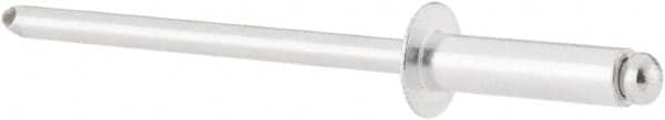 RivetKing - Size 45 Dome Head Aluminum Open End Blind Rivet - Aluminum Mandrel, 0.251" to 0.312" Grip, 1/4" Head Diam, 0.129" to 0.133" Hole Diam, 0.462" Length Under Head, 1/8" Body Diam - Exact Tooling