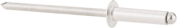 RivetKing - Size 46 Dome Head Aluminum Open End Blind Rivet - Aluminum Mandrel, 0.313" to 3/8" Grip, 1/4" Head Diam, 0.129" to 0.133" Hole Diam, 0.525" Length Under Head, 1/8" Body Diam - Exact Tooling