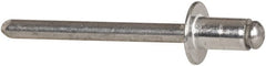 RivetKing - Size 62 Dome Head Aluminum Open End Blind Rivet - Aluminum Mandrel, 0.02" to 1/8" Grip, 3/8" Head Diam, 0.192" to 0.198" Hole Diam, 0.325" Length Under Head, 3/16" Body Diam - Exact Tooling