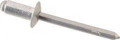 RivetKing - Size 64 Dome Head Aluminum Open End Blind Rivet - Aluminum Mandrel, 0.188" to 1/4" Grip, 3/8" Head Diam, 0.192" to 0.198" Hole Diam, 0.45" Length Under Head, 3/16" Body Diam - Exact Tooling