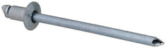 RivetKing - Size 41 Dome Head Steel Open End Blind Rivet - Steel Mandrel, 0.02" to 0.062" Grip, 1/4" Head Diam, 0.129" to 0.133" Hole Diam, 0.212" Length Under Head, 1/8" Body Diam - Exact Tooling