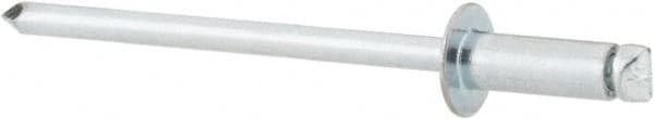 RivetKing - Size 43 Dome Head Steel Open End Blind Rivet - Steel Mandrel, 0.126" to 0.187" Grip, 1/4" Head Diam, 0.129" to 0.133" Hole Diam, 0.337" Length Under Head, 1/8" Body Diam - Exact Tooling