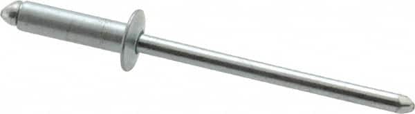 RivetKing - Size 45 Dome Head Steel Open End Blind Rivet - Steel Mandrel, 0.251" to 0.312" Grip, 1/4" Head Diam, 0.129" to 0.133" Hole Diam, 0.462" Length Under Head, 1/8" Body Diam - Exact Tooling