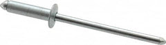 RivetKing - Size 45 Dome Head Steel Open End Blind Rivet - Steel Mandrel, 0.251" to 0.312" Grip, 1/4" Head Diam, 0.129" to 0.133" Hole Diam, 0.462" Length Under Head, 1/8" Body Diam - Exact Tooling