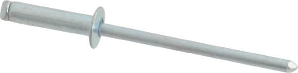 RivetKing - Size 46 Dome Head Steel Open End Blind Rivet - Steel Mandrel, 0.313" to 3/8" Grip, 1/4" Head Diam, 0.129" to 0.133" Hole Diam, 0.525" Length Under Head, 1/8" Body Diam - Exact Tooling