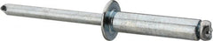 RivetKing - Size 610 Dome Head Steel Open End Blind Rivet - Steel Mandrel, 0.501" to 5/8" Grip, 3/8" Head Diam, 0.192" to 0.196" Hole Diam, 0.825" Length Under Head, 3/16" Body Diam - Exact Tooling