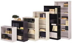 Sandusky Atlantic - 4 Shelf, 72" High x 36" Wide Bookcase - 12" Deep, Steel, Charcoal - Exact Tooling