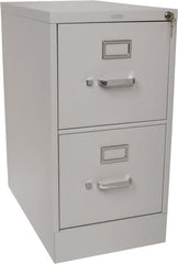 Hon - 15" Wide x 29" High x 25" Deep, 2 Drawer Vertical File with Lock - Steel, Light Gray - Exact Tooling