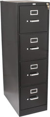 Hon - 15" Wide x 52" High x 25" Deep, 4 Drawer Vertical File with Lock - Steel, Black - Exact Tooling