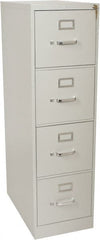Hon - 15" Wide x 52" High x 25" Deep, 4 Drawer Vertical File with Lock - Steel, Light Gray - Exact Tooling