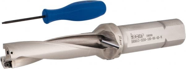 Iscar - 3-1/4" Max Drill Depth, 4xD, 13/16" Diam, Indexable Insert Drill - 1" Shank Diam, Whistle Notch Shank - Exact Tooling