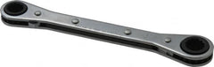 Proto - 9mm x 10mm 12 Point Reversible Ratcheting Box Wrench - Double End, 1-5/8" Head Diam x 1/2" Head Thickness, 5-1/2" OAL, Steel, Chrome Finish - Exact Tooling