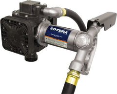 Tuthill - 13 GPM, 1" Hose Diam, Kerosene, Diesel & Fuel Oil Pump - Nylon & Polypropylene Pump, 1" Inlet, 1" Outlet, 115VAC, 12' Hose Length, 1/4 hp - Exact Tooling