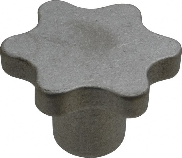 Made in USA - 3" Head Diam, 6 Point Scalloped Knob - Aluminum - Exact Tooling