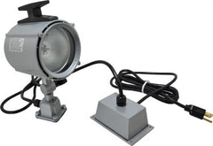Electrix - 4 NEMA Rated, 12 VDC, 55 Watt, Spot Machine Light - Direct Mount, 9 Ft. Cord, 4-1/2 Inch Light Diameter, Remote Ballast, Gray - Exact Tooling
