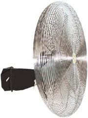 Airmaster - 30" Blade, 7,794 Max CFM, Single Phase Oscillating Wall Mounting Fan - 3.2 Amps, 115 Volts, 3 Speed - Exact Tooling