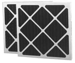 Made in USA - 12" Noml Height x 24" Noml Width x 2" Noml Depth, 70% Capture Efficiency, Wire-Backed Pleated Air Filter - MERV 8, Cotton/Polyester & Activated Carbon, Integrated Beverage Board Frame, 500 Max FPM, 1,000 CFM, For Any Unit - Exact Tooling