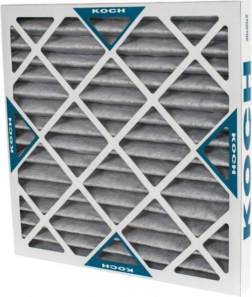 Made in USA - 20" Noml Height x 20" Noml Width x 2" Noml Depth, 70% Capture Efficiency, Wire-Backed Pleated Air Filter - MERV 8, Cotton/Polyester & Activated Carbon, Integrated Beverage Board Frame, 500 Max FPM, 1,400 CFM, For Any Unit - Exact Tooling