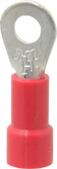 Made in USA - 22-18 AWG Fully Insulated Crimp Connection Circular Ring Terminal - #6 Stud, Copper Contact - Exact Tooling