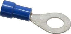 Made in USA - 16-14 AWG Fully Insulated Crimp Connection Circular Ring Terminal - 1/4" Stud, Copper Contact - Exact Tooling