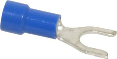 Made in USA - #10 Stud, 16 to 14 AWG Compatible, Fully Insulated, Crimp Connection, Standard Fork Terminal - Exact Tooling