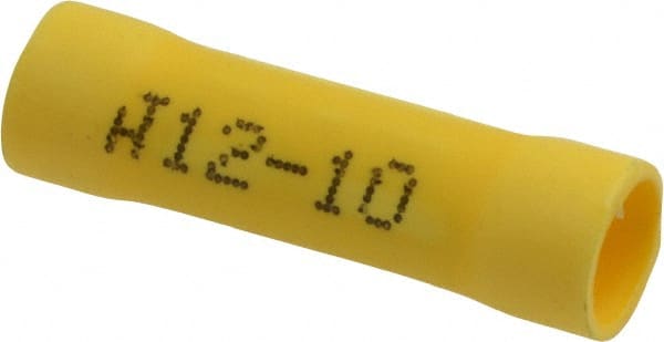 Made in USA - 12 to 10 AWG Compatible, Butt Splice Terminal - Yellow - Exact Tooling