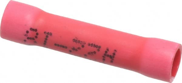 Made in USA - 22 to 18 AWG Compatible, Butt Splice Terminal - Red - Exact Tooling