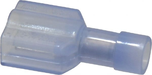 Made in USA - 16 to 14 AWG, Nylon, Fully Insulated, Male Wire Disconnect - 1/4 Inch Wide Tab, Clear - Exact Tooling