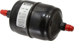 Parker - 1/4" Connection, 2-1/2" Diam, 5.27" Long, Refrigeration Liquid Line Filter Dryer - 5-5/8" Cutout Length, 101 Drops Water Capacity - Exact Tooling