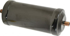 Parker - 3/8" Connection, 3" Diam, 8.86" Long, Refrigeration Liquid Line Filter Dryer - 7-3/4" Cutout Length, 361 Drops Water Capacity - Exact Tooling