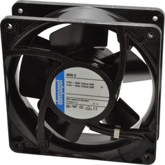 EBM Papst - 115 Volts, AC, 106 CFM, Square Tube Axial Fan - 0.16 Amp Rating, 119mm High x 119mm Wide x 1-1/2" Deep - Exact Tooling
