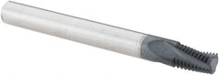 Iscar - 1/8-27 NPTF, 1/4" Cutting Diam, 3 Flute, Solid Carbide Helical Flute Thread Mill - Internal/External Thread, 0.39" LOC, 2-1/2" OAL, 1/4" Shank Diam - Exact Tooling