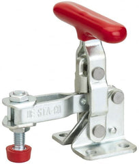 De-Sta-Co - 100 Lb Holding Capacity, Vertical Handle, Manual Hold Down Toggle Clamp - 55° Handle Movement, 100° Bar Opening, U-Bar, Flanged Base, Electro-Plated Zinc, Carbon Steel - Exact Tooling