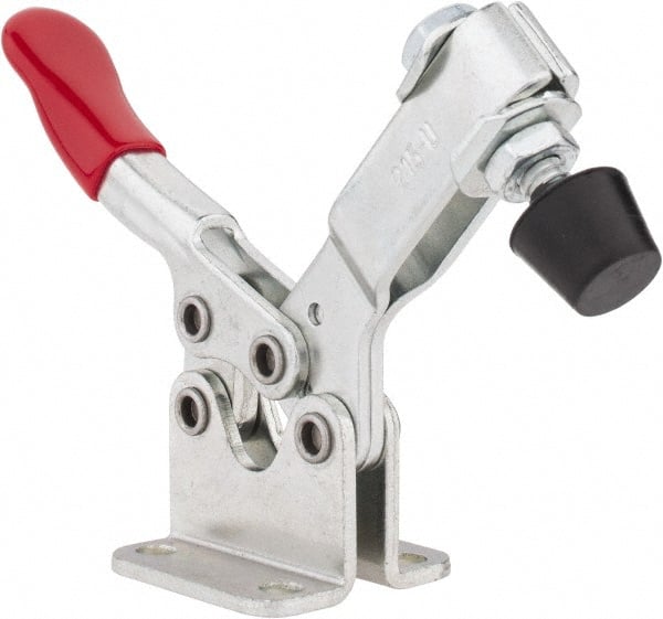 De-Sta-Co - 200 Lb Holding Capacity, Horizontal Handle, Manual Hold Down Toggle Clamp - 78° Handle Movement, 87° Bar Opening, U-Bar, Flanged Base, Electro-Plated Zinc, Carbon Steel - Exact Tooling
