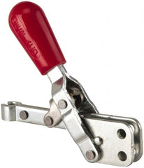 De-Sta-Co - 200 Lb Holding Capacity, Vertical Handle, Manual Hold Down Toggle Clamp - 65° Handle Movement, 105° Bar Opening, Solid Bar, Straight Base, Electro-Plated Zinc, Carbon Steel - Exact Tooling