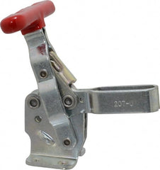 De-Sta-Co - 375 Lb Holding Capacity, Vertical Handle, Manual Hold Down Toggle Clamp - 57° Handle Movement, 99° Bar Opening, U-Bar, Flanged Base, Electro-Plated Zinc, Carbon Steel - Exact Tooling