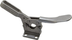 De-Sta-Co - 600 Lb Holding Capacity, Horizontal Handle, Manual Hold Down Toggle Clamp - 70° Handle Movement, 92° Bar Opening, U-Bar, Flanged Base, Electro-Plated Zinc, Stainless Steel - Exact Tooling