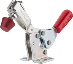 De-Sta-Co - 500 Lb Holding Capacity, Horizontal Handle, Manual Hold Down Toggle Clamp - 56° Handle Movement, 91° Bar Opening, U-Bar, Flanged Base, Electro-Plated Zinc, Carbon Steel - Exact Tooling