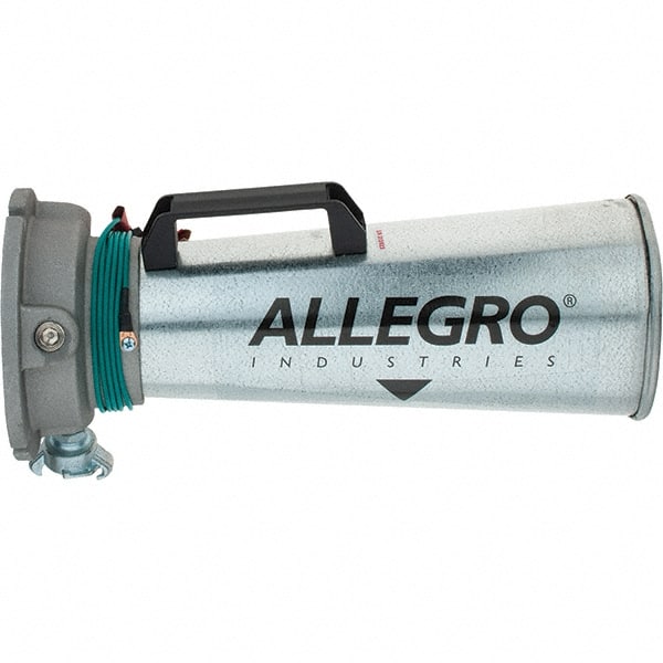 Allegro - 16-3/4 Inch Long, Galvanized Steel Venturi Style Pneumatic Blowers - 1/2 Inch NPT, 7.31 Inch Base Diameter, 6 Inch Face Diameter - Exact Tooling