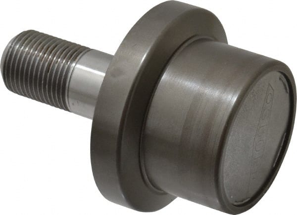 Osborn International - 2" Roller Diam x 1-11/16" Width, 7/8" Stud Diam x 2" Length, Flanged Concentric Stud Load Runner - Steel, 1-1/8" Thread Length, 7/8-14 Thread, 3-11/16" OAL, 1,620 Lb Dynamic Cap - Exact Tooling