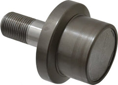 Osborn International - 2" Roller Diam x 1-11/16" Width, 7/8" Stud Diam x 2" Length, Flanged Concentric Stud Load Runner - Steel, 1-1/8" Thread Length, 7/8-14 Thread, 3-11/16" OAL, 1,620 Lb Dynamic Cap - Exact Tooling
