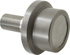 Osborn International - 2-1/2" Roller Diam x 1-11/16" Width, 1" Stud Diam x 2-1/4" Length, Flanged Concentric Stud Load Runner - Steel, 1-1/2" Thread Length, 1-14 Thread, 3-15/16" OAL, 2,270 Lb Dynamic Cap - Exact Tooling
