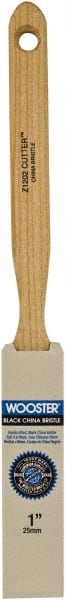 Wooster Brush - 1" Flat Hog Sash Brush - 2-7/16" Bristle Length, 5-1/8" Maple Fluted Handle - Exact Tooling