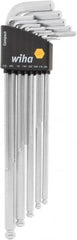 Wiha - 13 Piece L-Key Ball End Hex Key Set - Hex Range 1/2 to 3/8", Chrome Vanadium Molybdenum - Exact Tooling