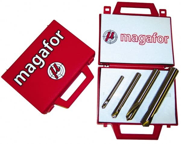 Magafor - 4 Piece 120° 1/4 to 5/8" Spotting Drill Set - Exact Tooling