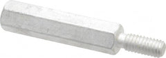 Electro Hardware - M4x0.70, 34.53mm OAL, 6mm Across Flats, Aluminum Hex Male/Female Circuit Board Standoffs - 11.1mm Thread Depth, 25mm Body Length, Uncoated - Exact Tooling
