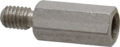 Electro Hardware - M3x0.50, 14.76mm OAL, 4.5mm Across Flats, Stainless Steel Hex Male/Female Circuit Board Standoffs - 6.4mm Thread Depth, 10mm Body Length, Uncoated - Exact Tooling