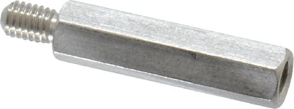 Electro Hardware - M3x0.50, 22.76mm OAL, 4.5mm Across Flats, Stainless Steel Hex Male/Female Circuit Board Standoffs - 6.4mm Thread Depth, 18mm Body Length, Uncoated - Exact Tooling