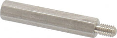 Electro Hardware - M3x0.50, 28.76mm OAL, 4.5mm Across Flats, Stainless Steel Hex Male/Female Circuit Board Standoffs - 6.4mm Thread Depth, 24mm Body Length, Uncoated - Exact Tooling